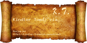 Kindler Tomázia névjegykártya